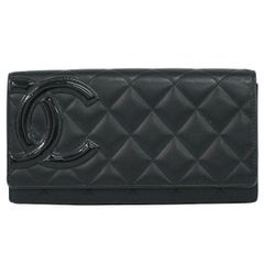 シャネル CHANEL カンボンライン 長財布 ブラック - メルカリ