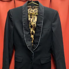 DOLCE&GABBANA ドルチェアンドガッパーナ　ドルガバ　テーラードジャケット　スーツ　ブラック　ヒョウ柄　レオパード　40サイズ