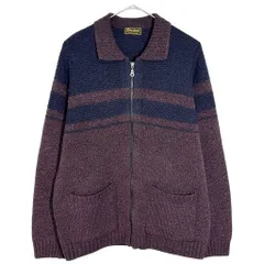 Rivaspunt フルジップ ウールセーター ワインレッド(メンズ 50)中古 古着 X7418