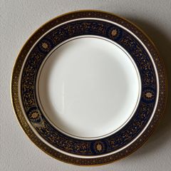 ウェッジウッド フロレンティーン コバルト 約15.5cm プレート 黒壺 ①
