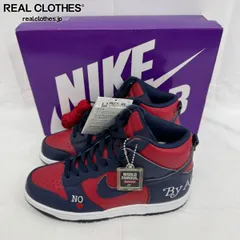 【未使用】Supreme×NIKE/シュプリーム×ナイキ SB DUNK HIGH By Any Means/ダンク ハイ/レッド/ネイビー DN3741-600/25.0