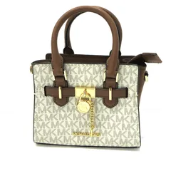 【三重本店】 中古 Michael Kors | マイケルコース ショルダーバッグ HAMILTON サッチェル  2wayバッグ 35H1GHMS0B150  MKシグネチャー ベージュ 【121】