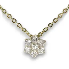 ダイヤモンドネックレス セブンスター0.2カラット 10金イエローゴールド上質ダイヤモンドペンダント 鑑別書付