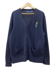 ラルフローレン RalphLauren Polo Bear Cardigan ポロベア カーディガン Vネック ボタン ニット 薄手 紺 カーディガン 刺繍 ネイビー Mサイズ 104MT-2994