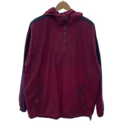 【中古】　NIKE　アノラックパーカー　90s vintage　90年代　OLD　ナイロンジャンパー　ハーフジップ　プルオーバー　無地　ワンポイント　スウッシュ　刺しゅう　スポーツ　古着　/1598