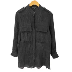 クリツィア KRIZIA エポレット プリーツ加工 比翼 ミリタリー シャツジャケット レディース EUR：42 のサムネイル