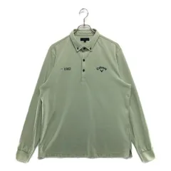 中古 メンズ キャロウェイ Callaway 長袖ポロシャツ LL ライトグリーン ボタンダウン