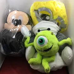 中古品 4点セット Disny ディズニーキャラクター ぬいぐるみ ミッキー マイク・ワゾウスキ ベイマックス ミニオンズ プライズ