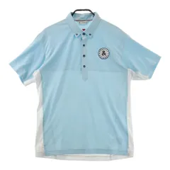 サイズ：L AND PER SE アンパスィ  半袖ポロシャツ ボタンダウン  ブルー系 [240101658077] ゴルフウェア メンズ ストスト