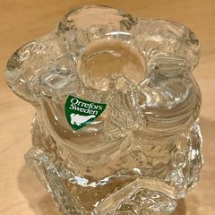 北欧ヴィンテージ Holmegaard Water Lily 花型ガラスキャンドル