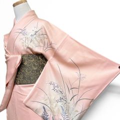 訪問着 身丈 裄 金駒刺繍 笹文様 竹 着物 052b - メルカリ