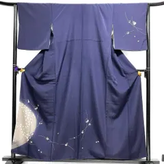 付け下げ　身丈159　裄66　格子　梅花　花弁　正絹　着物　033b p