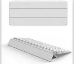 ★Dexnor タッチID/ロックキー対応 Apple Magicキーボード用 ハードケース (2021/2024モデル専用) - 防塵・旅行用レザーカバー 磁気閉じ機構＆角度調整機能 ホワイト
