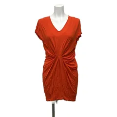 ダイアン・フォン・ファステンバーグ ワンピース レディース美品  - オレンジ Vネック/半袖/ミニ/インナー付き