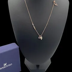 SWAROVSKI スワロフスキー ネックレス 羽モチーフ ペンダント シルバー カラーストーン 首飾り アクセサリー ジュエリー 箱付き