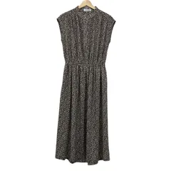 NEMIKA/NEMIKA by Leilian(ネミカ) ワンピース サイズ1 S レディース - ダークブラウン×白×ライトピンク ノースリーブ/ロング/花柄