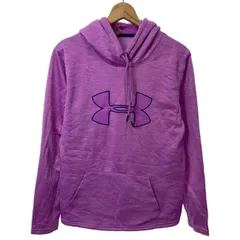 【中古】　UNDER ARMOUR　パーカー　トレーニングウェア　プルオーバー　トップス　裏起毛　ブランドロゴ　刺しゅう　スポーツウェア　古着　/7072