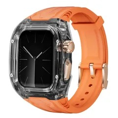 【人気商品】[YOFITAR] for Apple Watch バンド ケース一体型 45mm/44mm TPU素材 アップルウォッチバンド カバー付きApple Watch Series 9/SE/8/7/6/5/4対応 耐衝撃 男女通用apple watc