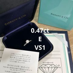 ティファニーセッティングソリティアリング14号0.4ctプラチナ950 D