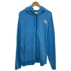【中古】　Patagonia　ジップアップパーカー　フード　フルジップ　裏毛　プリント　ブランドロゴ　魚　アウトドア　古着　/7229