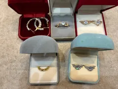 【5点セット】ヴィンテージ アクセサリー まとめ売り｜昭和レトロ 華やか 指輪 イヤリング ゴールド シルバーカラー 宝石風 パーティー エレガント