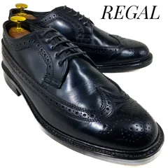 【旧旧モデル・ほぼ未使用】REGAL リーガル ウィングチップ アメリカンブローグ 2589 黒 ブラック 24cm　革靴 ビジネスシューズ フォーマル ドレス カジュアル 本革 本皮 メンズ