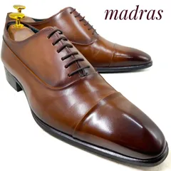 【ほぼ未使用】madras マドラス 内羽根式ストレートチップ 1507 茶 ブラウン 24cm　革靴 ビジネスシューズ ドレス カジュアル 本革 本皮 メンズのサムネイル