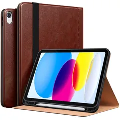 【特価セール】Maledan 対応iPad 10世代 ケース 二段階角度調節 ペンシル収納機能 PUレザー テレワーク用 オートスリープ/ウェイク機能 耐衝撃 手帳型