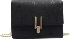 ドナリー ショルダーバック 斜めがけ 小さめポシェット クラッチ 韓国風 ミニバック レディース (ブラック,  Free Size)