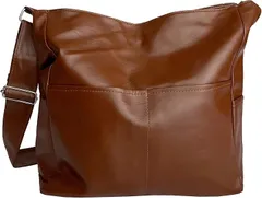 ドナリー ショルダーバッグ トートバック a4 肩掛け 斜めがけ かばん 大容量 レザー レディース (ブラウン,  A4/B4/フリーサイズ)