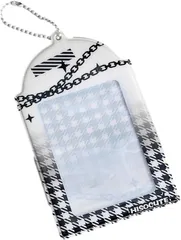 ドナリー カスタムカードホルダー トレカケース ストラップ付き キーホルダー パスケース 韓国 可愛い (ホワイト/ブラック2)