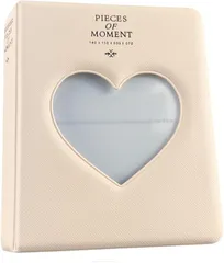 ドナリー 64枚 大容量 チェキ帳 可愛い 持ち運び フォトアルバム 横向き 推し活グッズ コレクトブック カードケース トレカ 韓国 クリアファイル 写真 手帳 シンプル (クリームベージュ,  64枚)