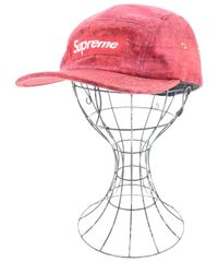 Supreme ウォッシュド リネン キャンプ キャップ USED品 レッド - メルカリ