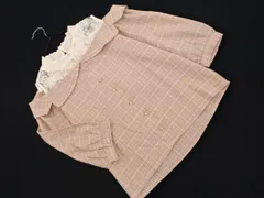INGNI イング レース 切替 チェック ブラウス シャツ sizeM/ピンクベージュx白 ■◇ レディース