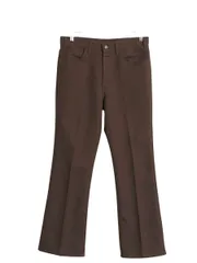 【お得なクーポン配布中!】 80s USA製 リーバイス ポリ フレア パンツ メンズ 34 30 古着 ヴィンテージ スタプレ スラックス 517 ブーツカット ノータック 42 TALON 茶