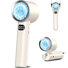 ハンディファン 【2026年夏革新・-25℃瞬間冷却・6800mAh大容量】携帯扇風機 冷却プレート 手持ち扇風機 1秒急速冷感 9m/s強力送風 無段階風量調節 3WAY 手持ち/卓上/首掛け 30時間連続稼働 LCD残量表示 超軽量200g 静音 小型 Y