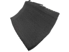 nano universe ナノユニバース 透かし編み リボン Aライン 台形 スカート sizeM/黒 ■◇ レディース