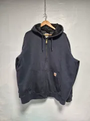 105 Carhartt カーハート フードジップアップ レインディフェンダー ネイビー XLサイズ(状態A級)