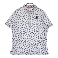 サイズ：LL AND PER SE アンパスィ  半袖ポロシャツ ロゴ 総柄 ホワイト系 [240101657345] ゴルフウェア メンズ ストスト