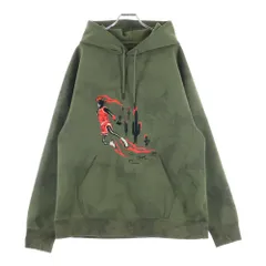 NIKE (ナイキ) ×TRAVIS SCOTT M J NRG TS WASH SUEDE PO CN3422-222 トラヴィススコット スウェード刺繍プルオーバーパーカー フーディ カーキ