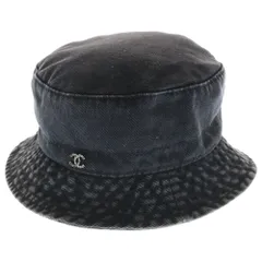 CHANEL (シャネル) ココマーク ウォッシュ加工 デニムバケットハット ブラックのサムネイル