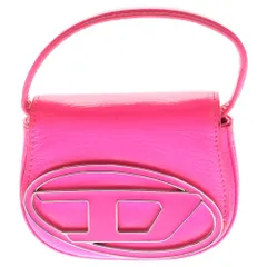 DIESEL (ディーゼル) 1DR DOME BAG ロゴプレート ショルダーバッグ ピンク