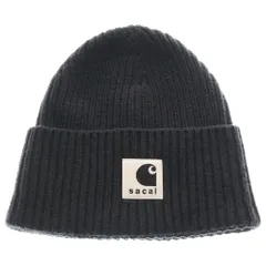 Sacai (サカイ) ×Carhartt WIP Wool Knit Beanie ウールニット ビーニー 帽子 25-00997S ブラック