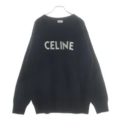 CELINE (セリーヌ) 21AW Embroidery Over Size Sweater ロゴエンブロイダリー オーバーサイズニットセーター ブラック 2A19R423P