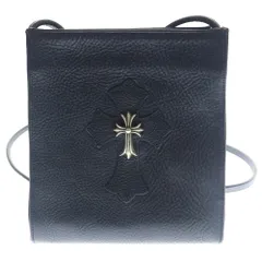 CHROME HEARTS (クロムハーツ) SQ PKT CH CRS スモールCHクロス装飾 スクエアポケット レザーショルダーバッグ ブラックのサムネイル