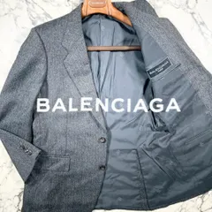✨アルパカ混✨BALENCIAGA ヘリンボーン織 テーラード グレー M位のサムネイル