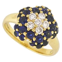 送料無料・返品可♪ピキョッティ フラワー サファイア1.46ct ダイヤ0.28ct リング K18YG 11.5号 新品仕上げ済み♪【中古】のサムネイル