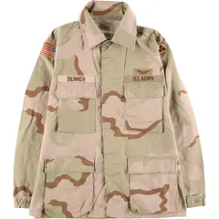 古着 90年代 米軍実品 迷彩柄 3C デザートカモ 星条旗柄 B.D.U ミリタリージャケット USA製 MEDIUM-REGULAR メンズM相当/eaa625496