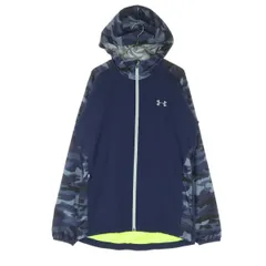 UNDER ARMOUR アンダーアーマー 迷彩柄 長袖 ジップパーカー MD ネイビー メンズ 古着