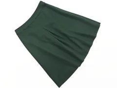 MACKINTOSH PHILOSOPHY マッキントッシュフィロソフィー ウール100% タック Aライン 台形 スカート size38/緑 ◇■ レディース